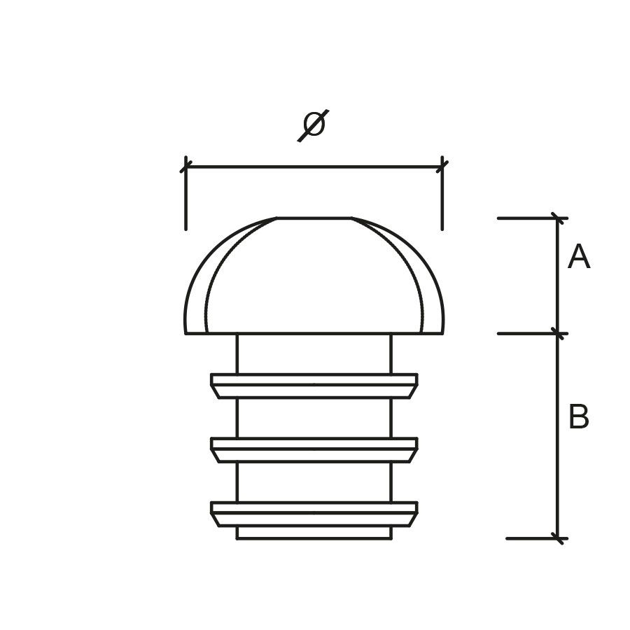 Ribbed inserts for square tube sferical round