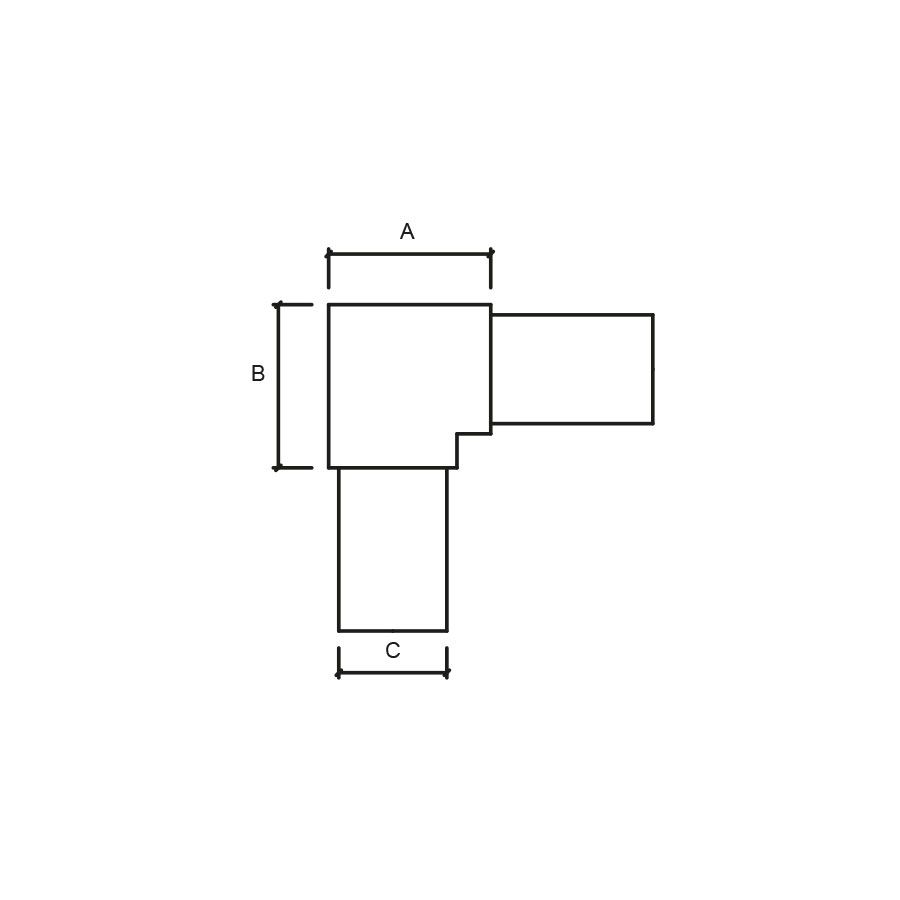 Angular for square tube 20x20x1.2 ANG3V