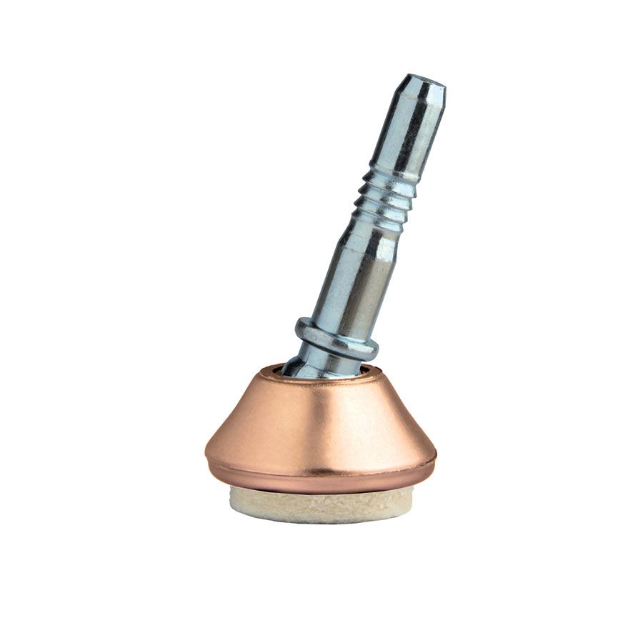 tilt glides with stem in fe copper chromium + wool felt pad