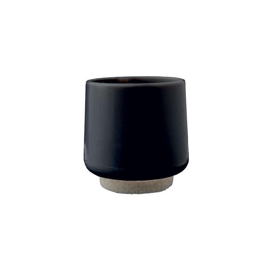 ribbed outer round cap black + wool felt pad